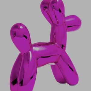 Pink Balloon Dog Sculpture 12" Tall